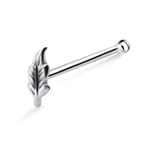 Leaf Large Silver Bone Nose Stud NSKD-749